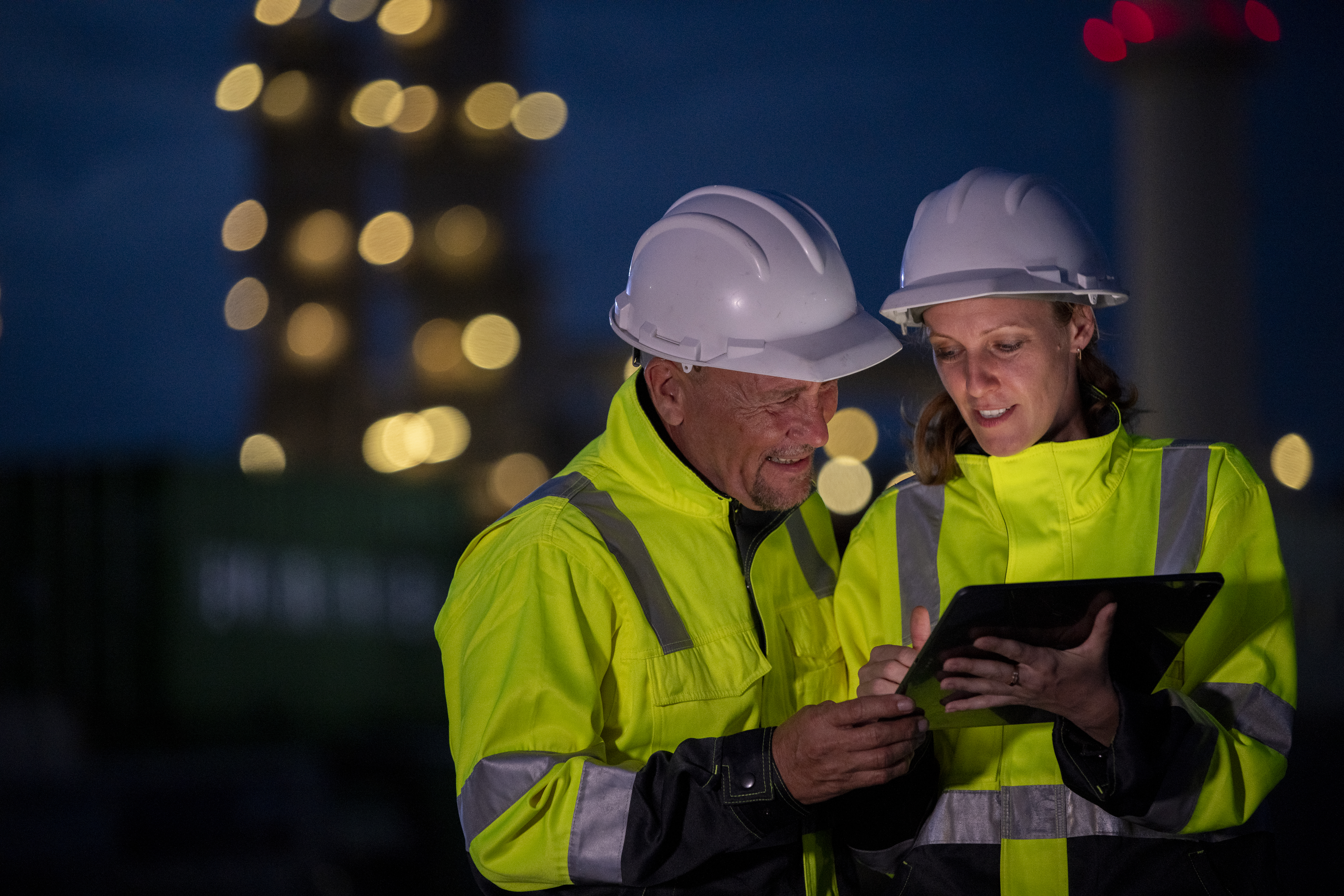Site engineer reviewing task briefing