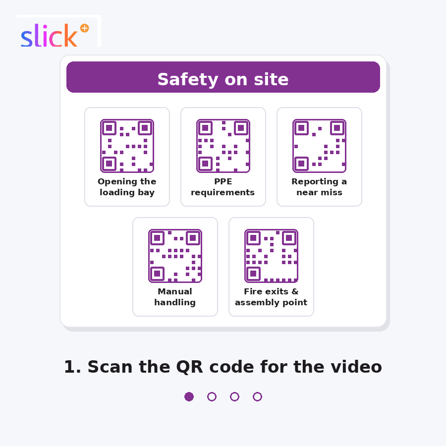Scanning a QR code to access a Slick+ video